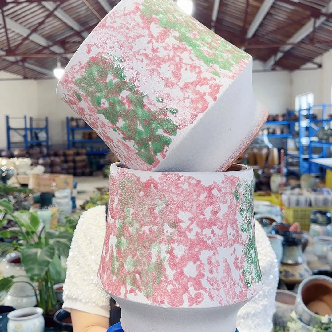 紫砂花盆高21口18