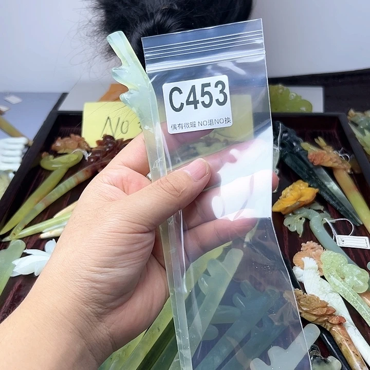 蛇纹石玉发饰合金筱****H