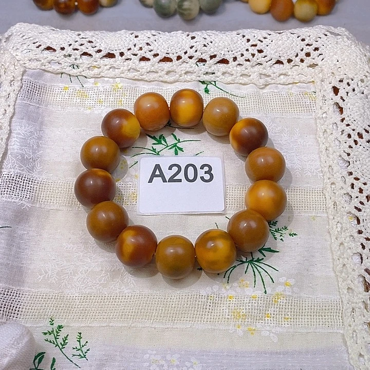 菩提根/象牙果手串干磨苹果珠19mm（微瑕）