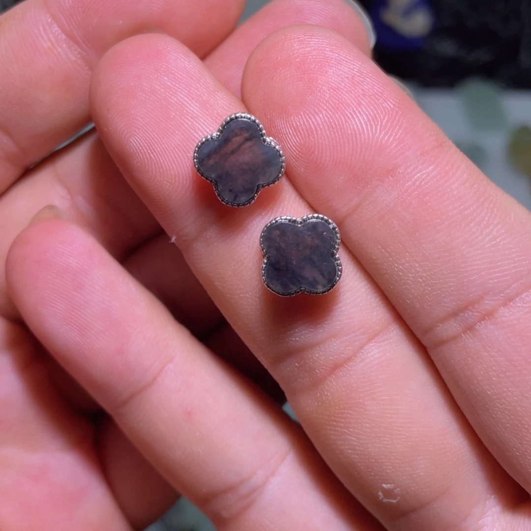 定制翡翠未镶嵌乌鸡四叶草