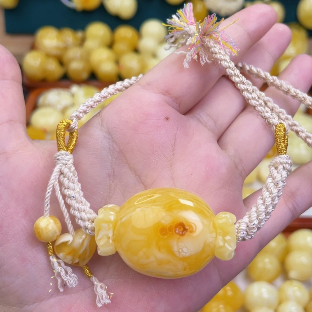 蜜蜡毛衣链未镶嵌蜜蜡