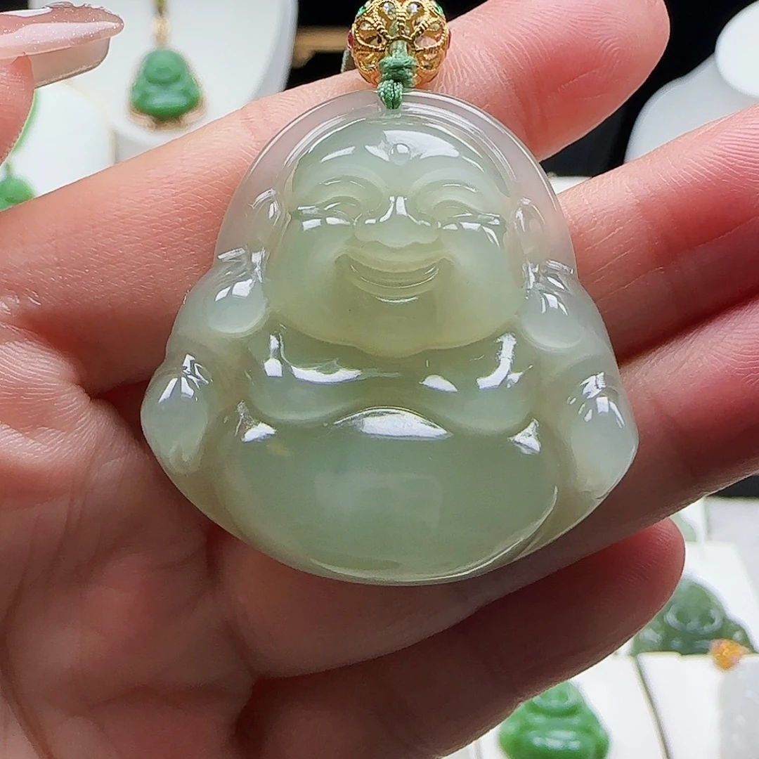 和田玉18K金镶嵌颈饰40