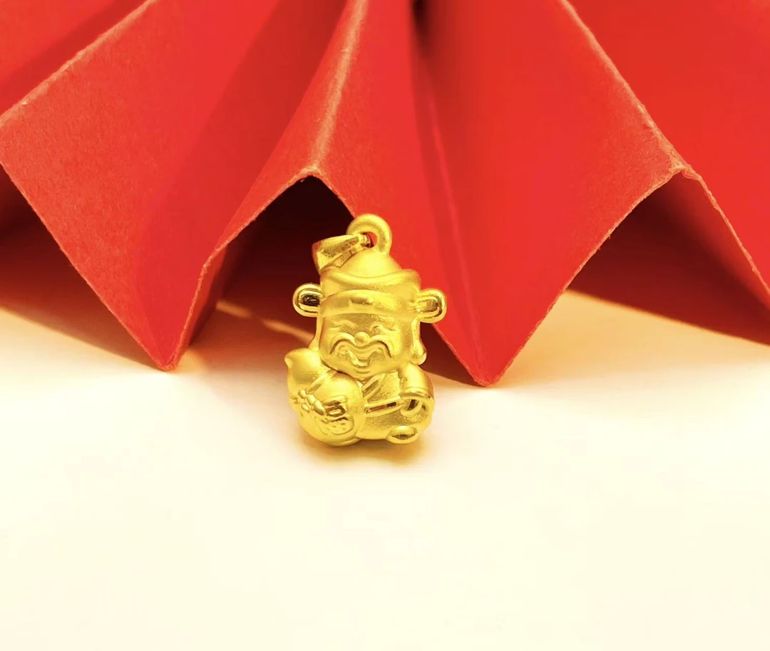 姐妹黄金  足金999小财神黄金吊坠