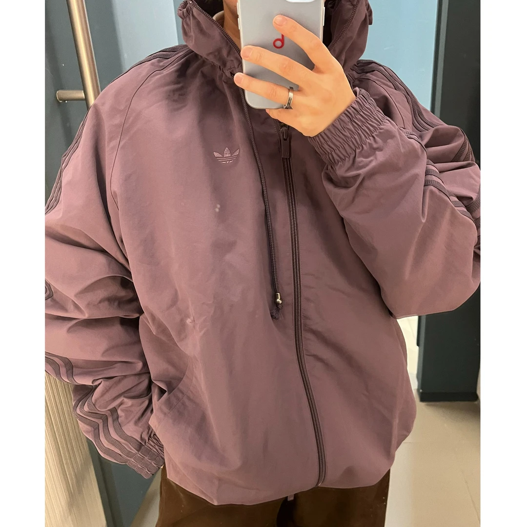 adidas/阿迪达斯三叶草紫色时尚休闲外套KR2626