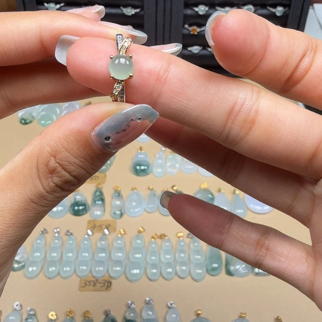 翡翠戒指银S925镶嵌