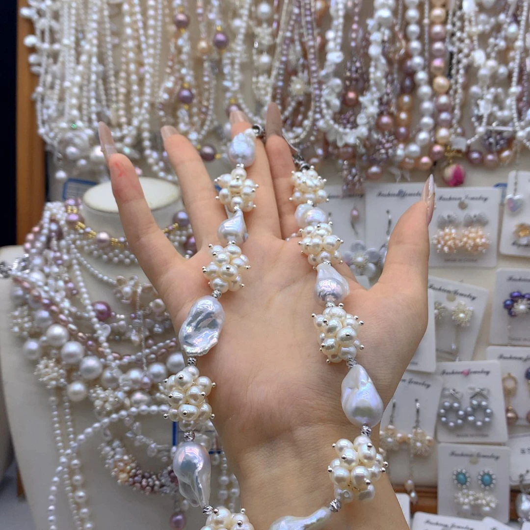 L***J合金淡水珍珠耳饰