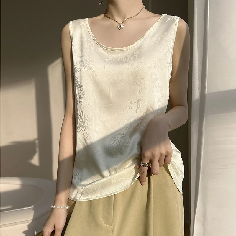 新中式提花背心女百搭精致边外穿国风吊带春夏性感通勤配西服