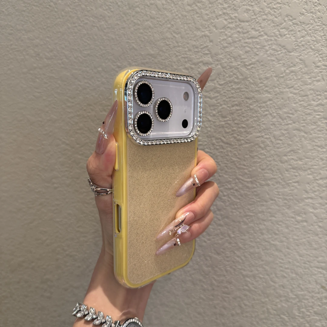 高颜值闪钻镜头适用苹果17promax手机壳iPhone16防摔15时尚14全包