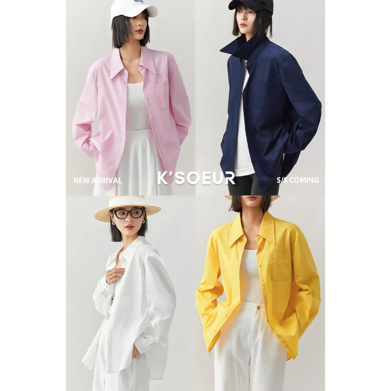 K姐KSOEUR【人手一件匹马棉衬衫】40支匹马棉 百搭纯色衬衫女