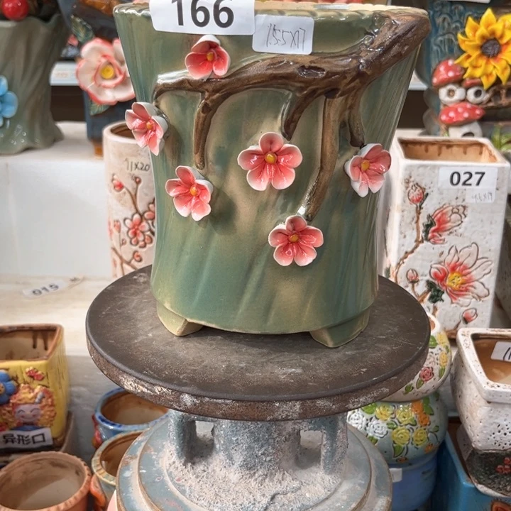 紫砂花盆粗陶材质多肉花盆