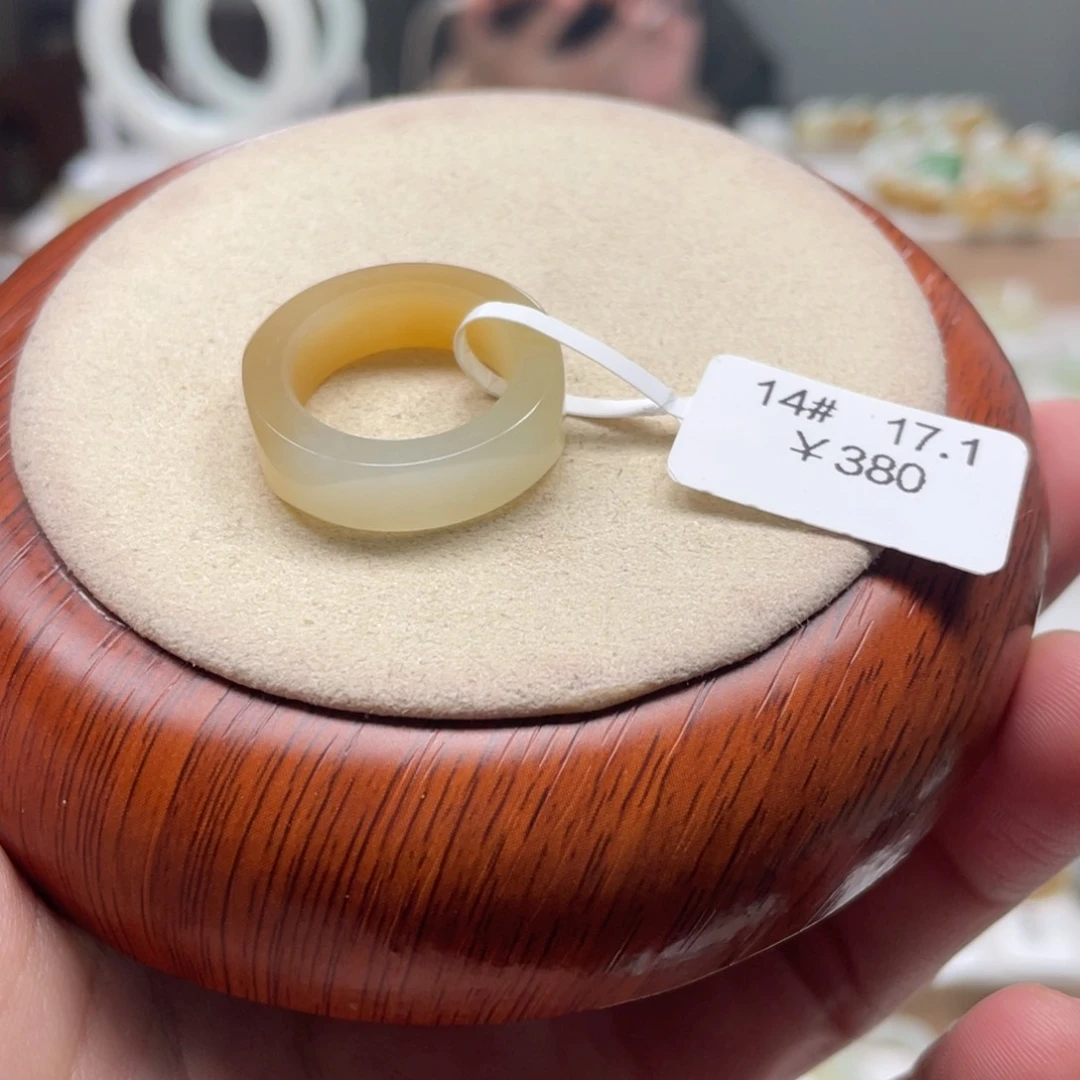 和田玉戒圈未镶嵌蜜*崔17.1