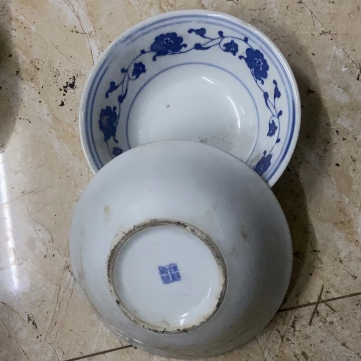 陶2个15.5厘米芙蓉花碗