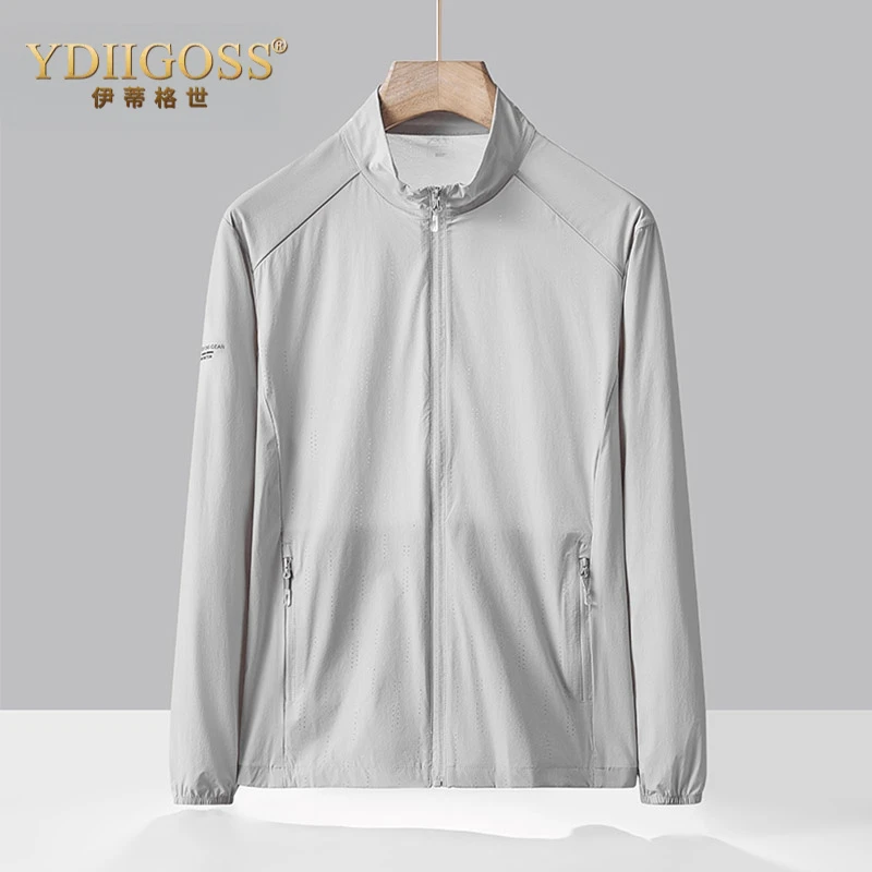 YDIIGOSS冰丝防晒衣男士夏季薄款立领透气防紫外线速干外套