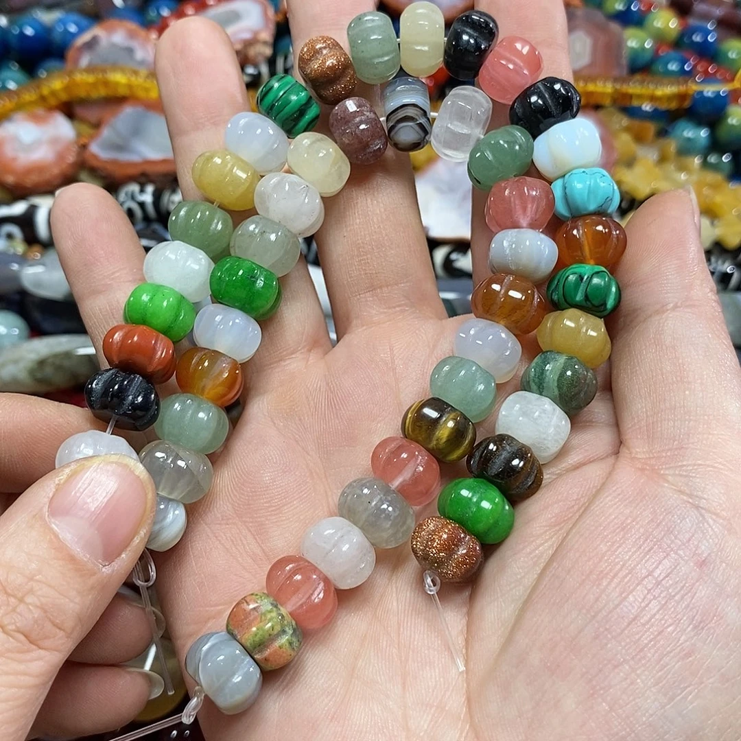 玛瑙/玉髓未镶嵌珠宝半成品多宝瓜珠一条短款卡12mm有25颗