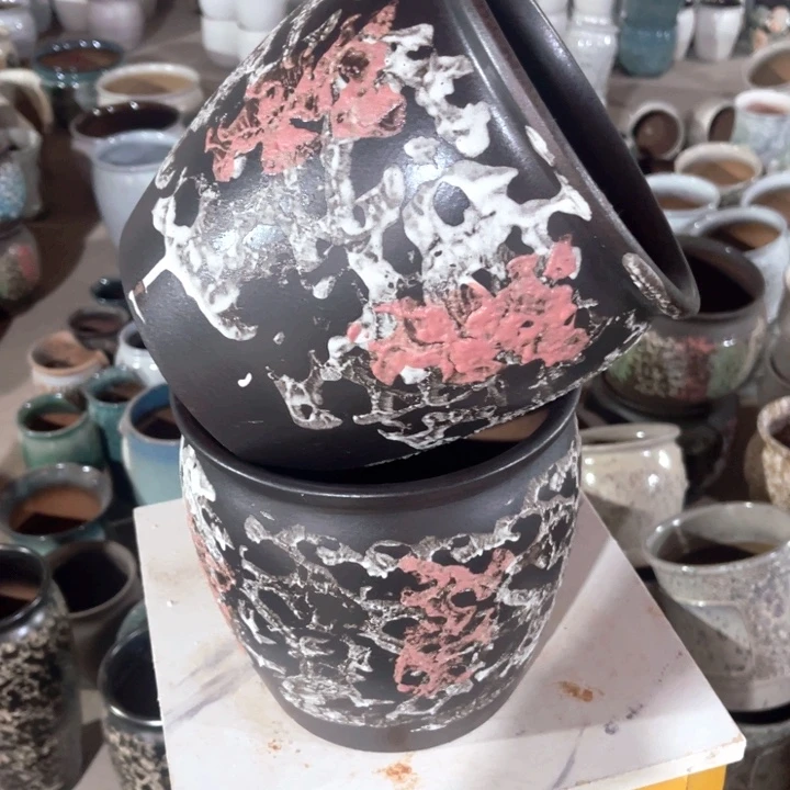 紫砂花盆口径20高度20两只正品