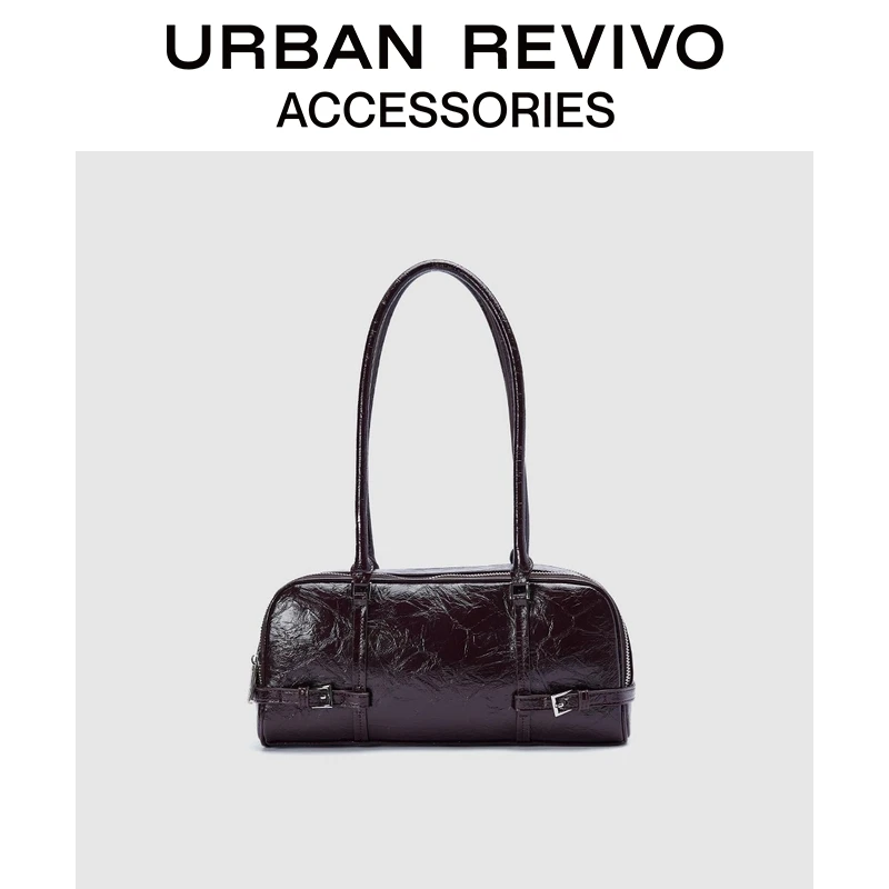 URBAN REVIVO2025秋季新款女士流光风油蜡单肩包UAWB50200