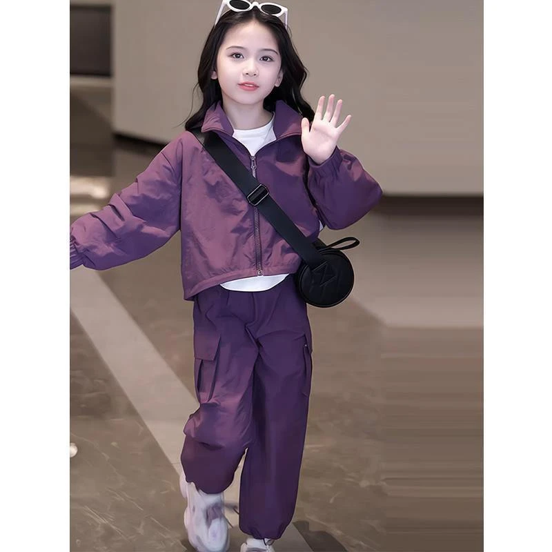 女童套装春秋款2025新款洋气儿童时髦秋季女孩工装休闲两件套秋装