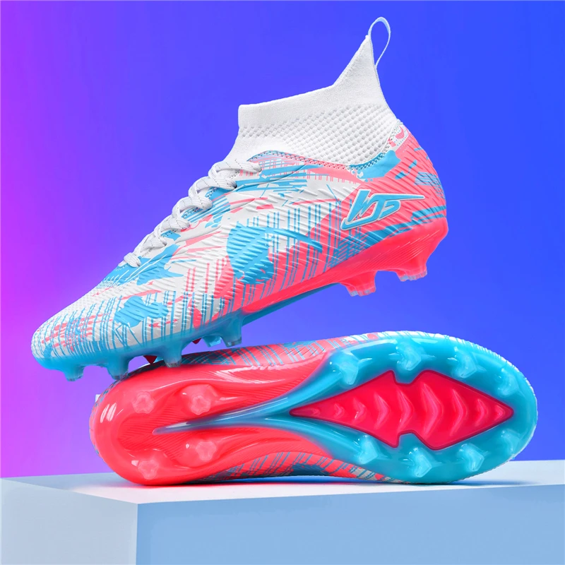 战靴足球鞋专业防滑训练长钉ag草地飞盘刺客足球运动鞋成人青少年