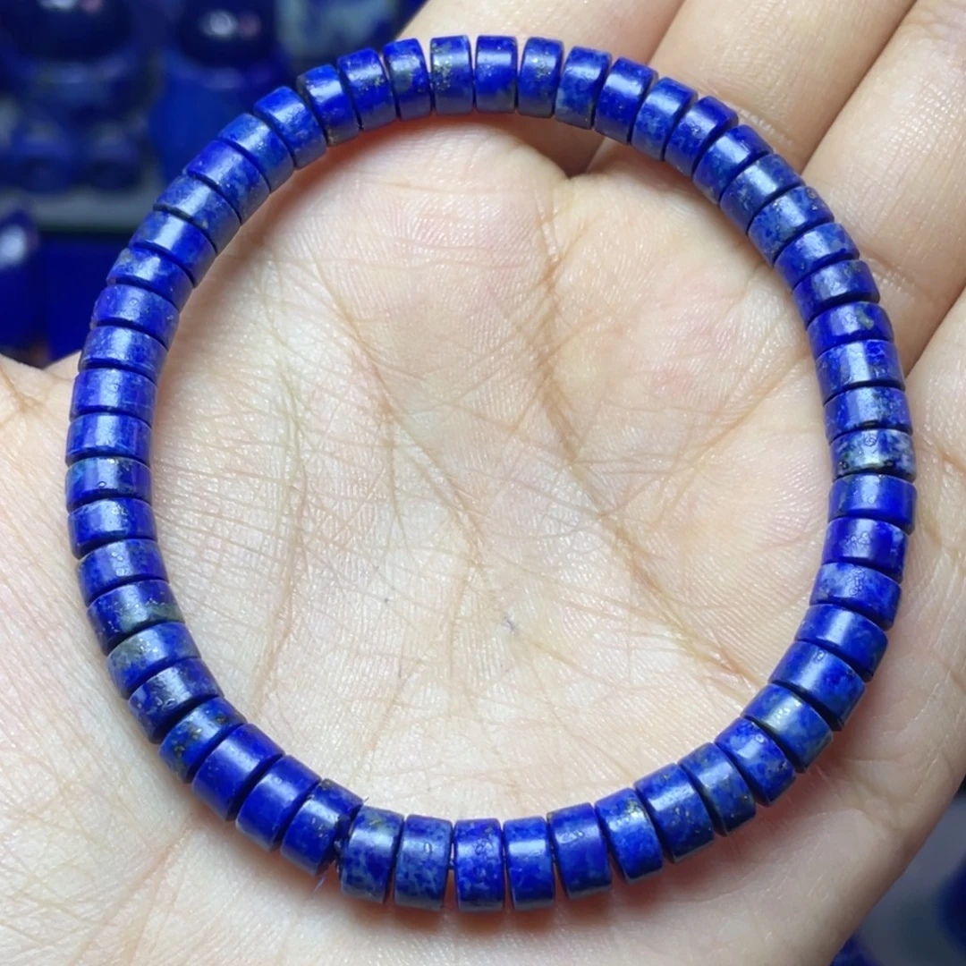 青金石未镶嵌6×3mm直切药片手串