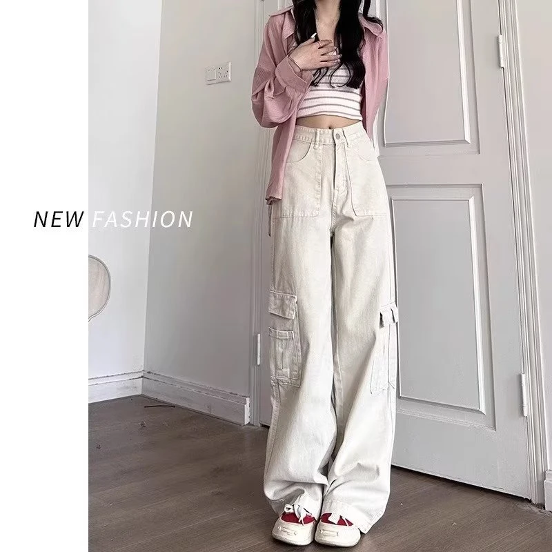 女2025年新款秋季高腰遮胯小个子直筒宽松垂感阔腿后妈休闲裤