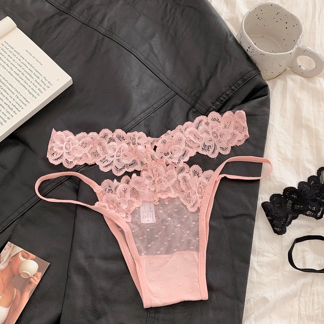 法式性感内裤女薄款蕾丝纯欲风舒适透气低腰少女三角裤