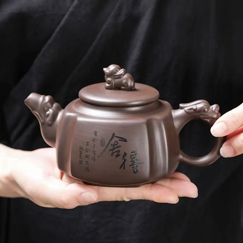 舍得大号老壶紫砂壶四方龙壶大容量半手工茶具泡茶壶大容量好茶壶
