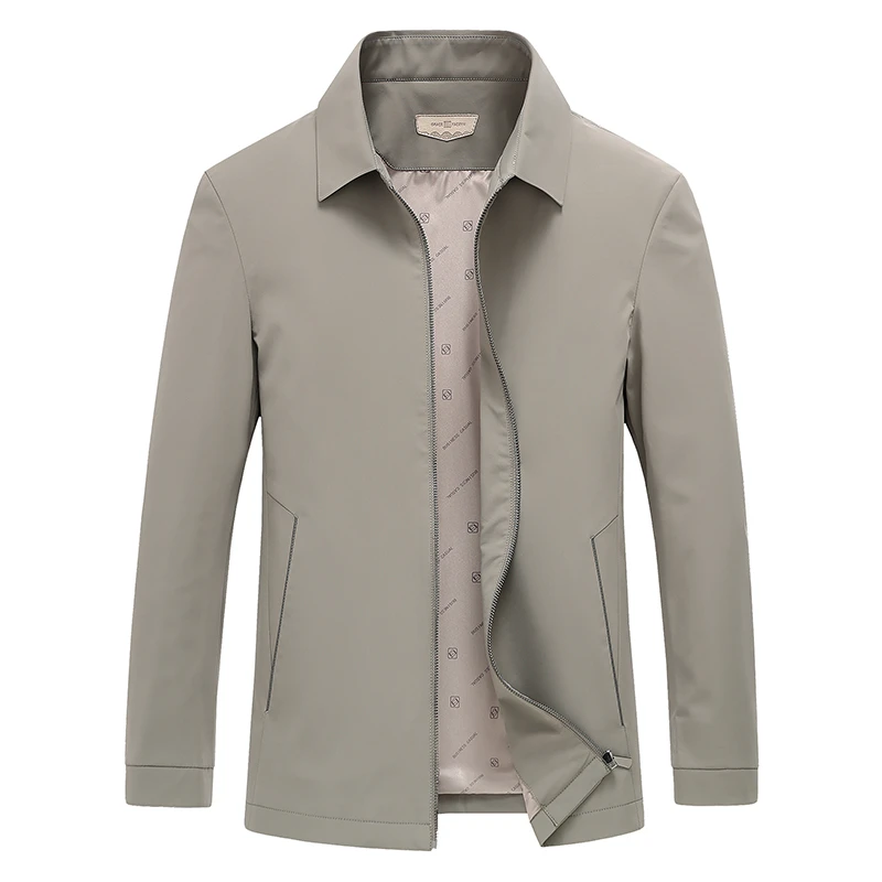 男宽松商务行政夹克男装翻领休闲爆款百搭时尚高端舒适耐看春秋款