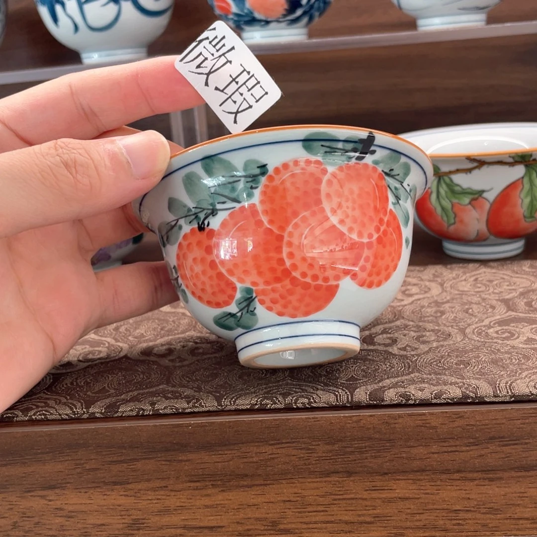 釉下手绘茶具微瑕