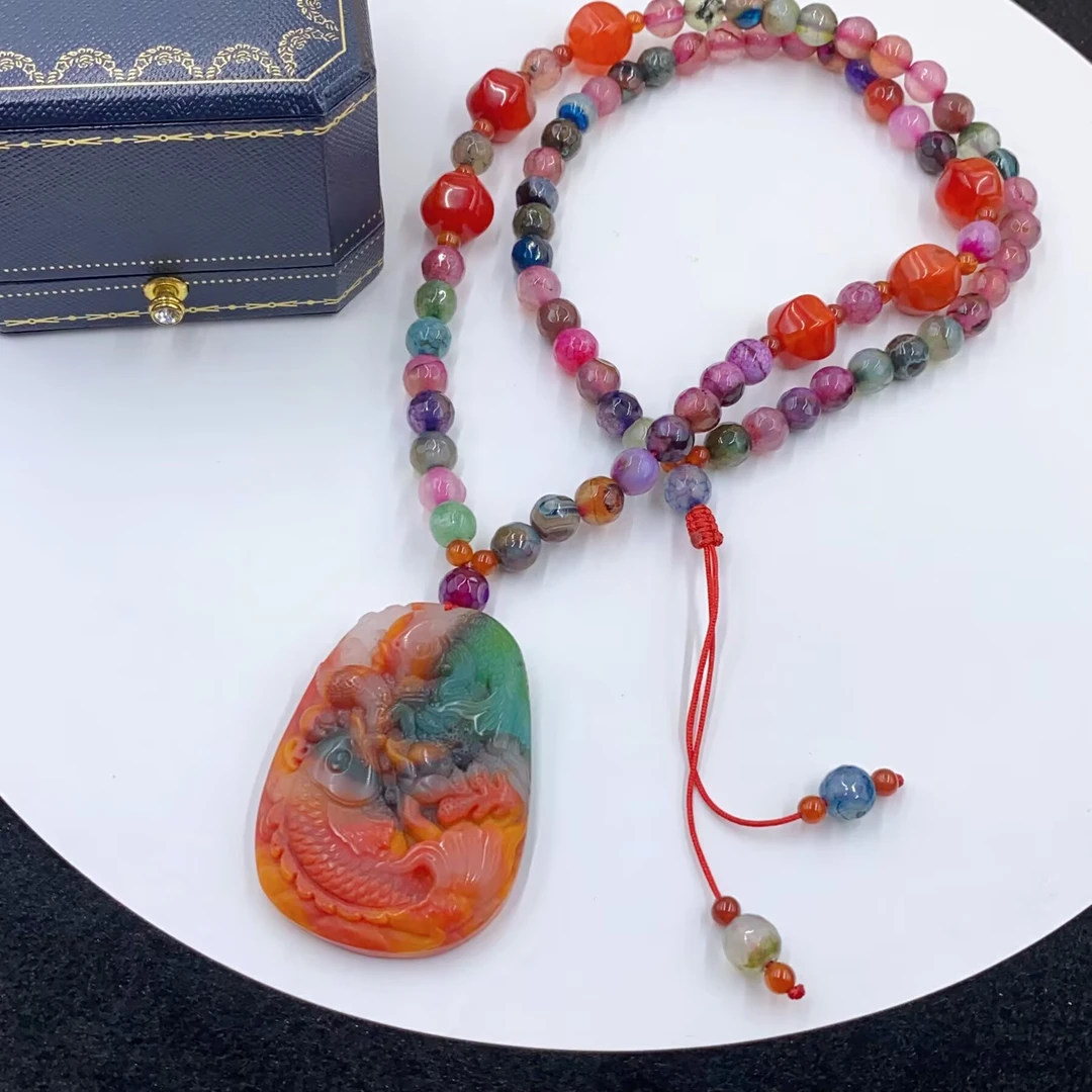 项链 4783  红色方牌项链多样性发货