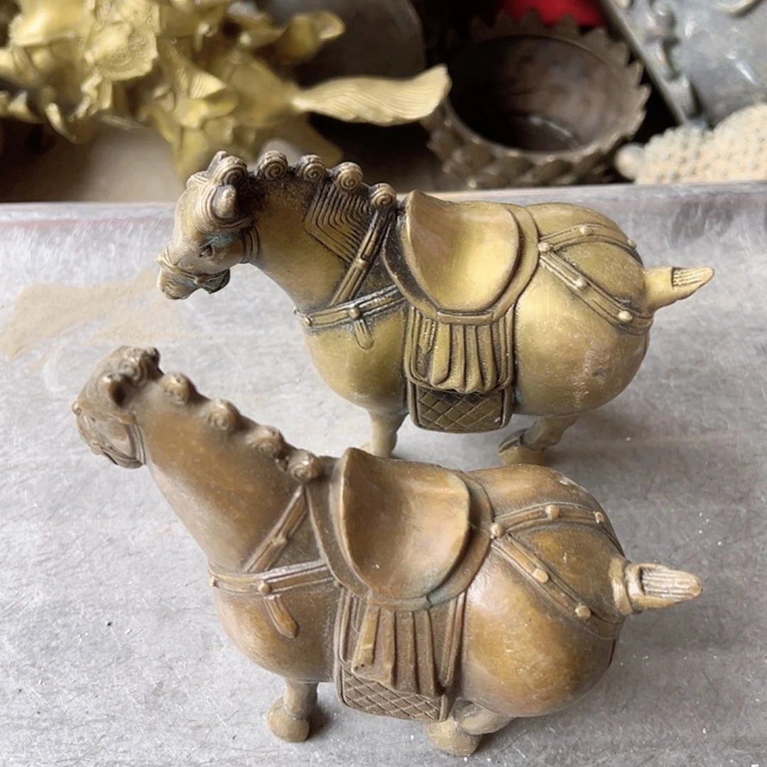 六**财黄铜摆件工艺品，