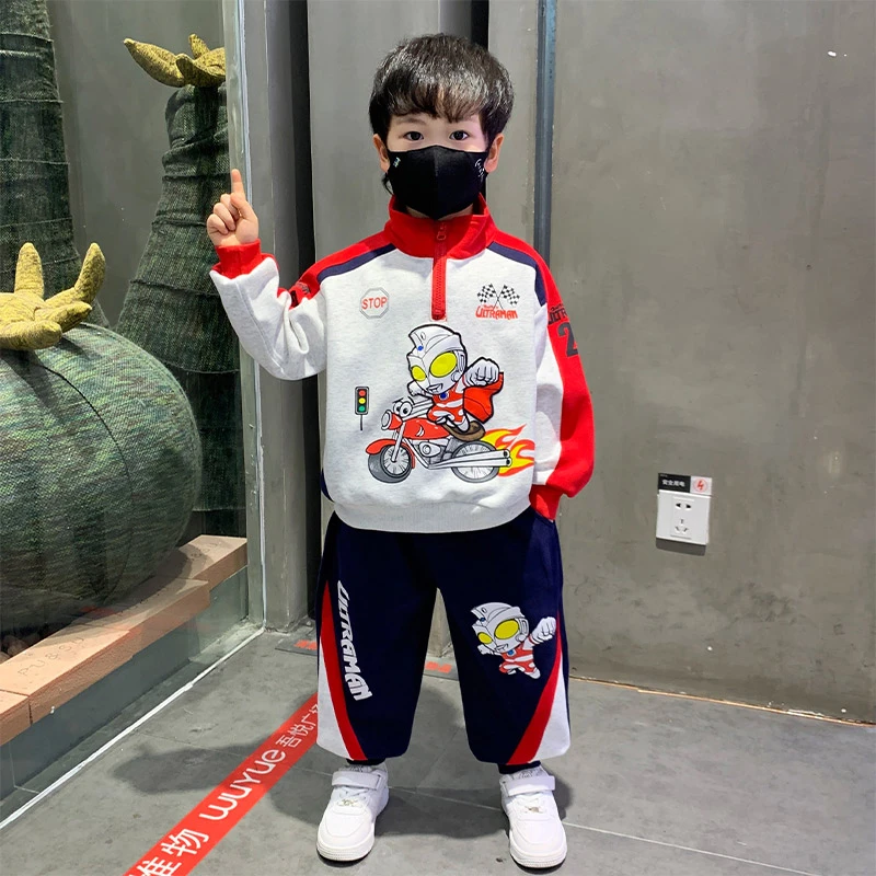 奥特曼男童春装套装2025新款痞帅洋气儿童春秋季时髦男孩宝衣服潮