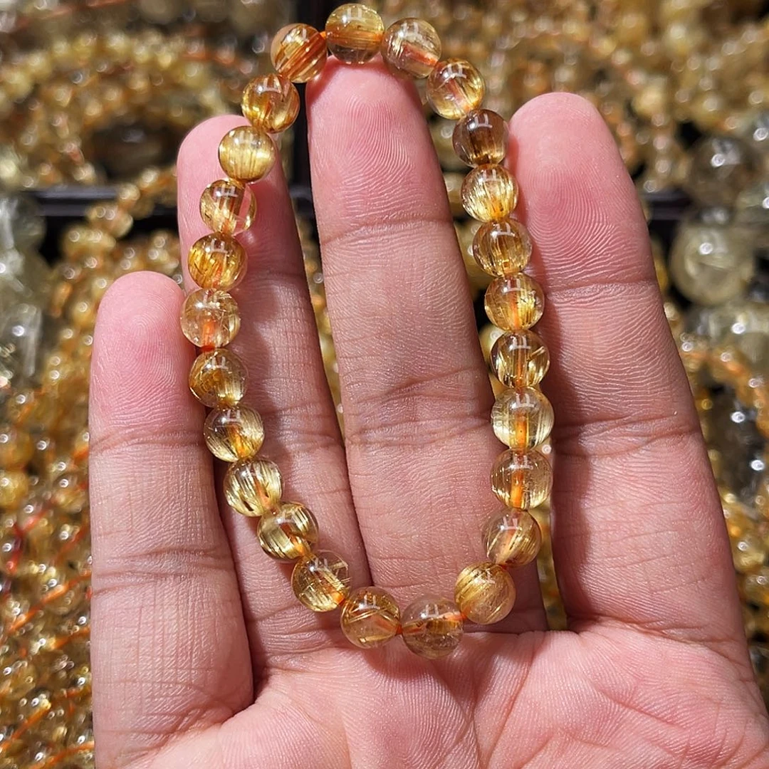 未镶嵌发晶手串钛晶