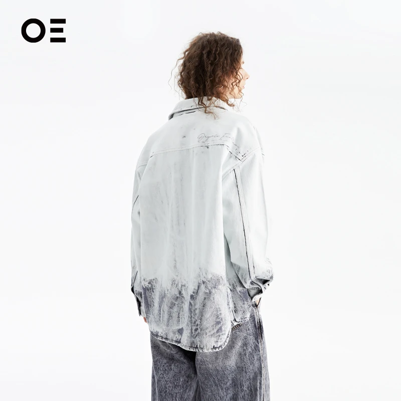 【明星胡夏同款】OrganicEmotion｜OE 水洗牛仔扎漂个性长袖衬衫SH51