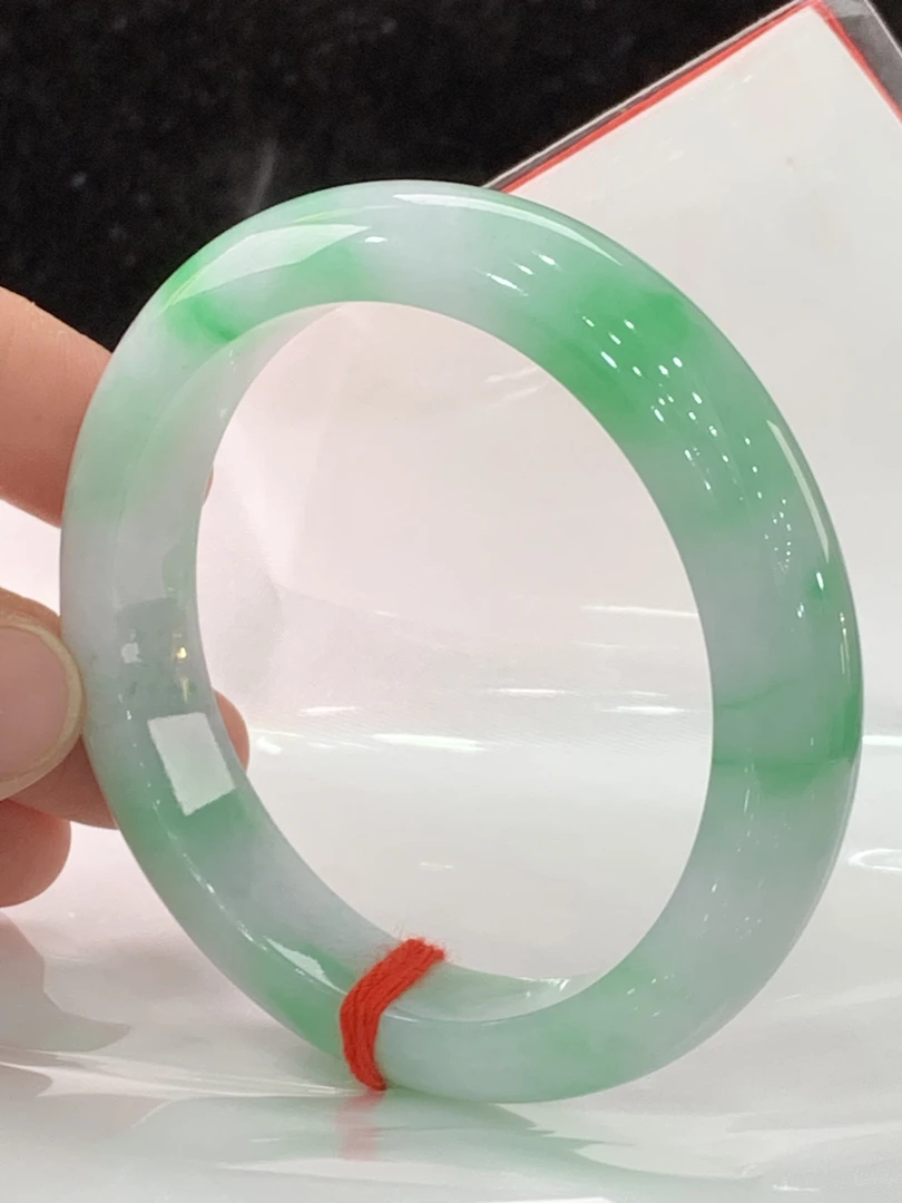 天然缅甸翡翠A货手镯54正圈3827