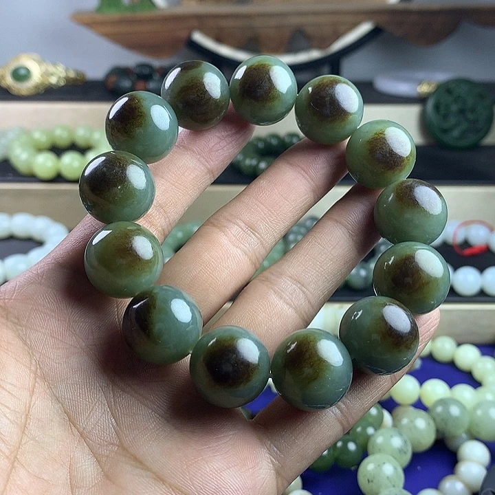 钢***铁手串未镶嵌和田玉