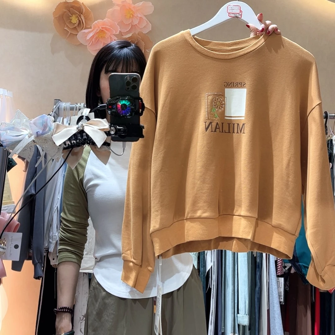 L码向日葵色圆领卫衣110-130斤可穿