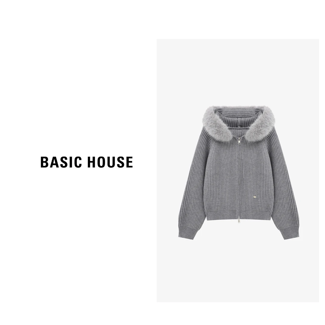 Basic House/百家好秋冬新款连帽百搭毛衣-B0625B5PLG2