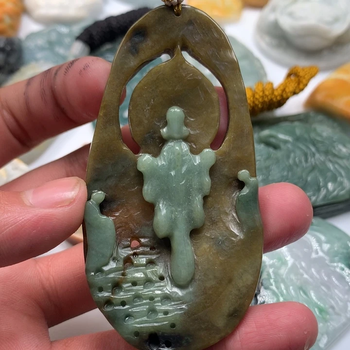 翡翠未镶嵌颈饰保真天然a翡翠