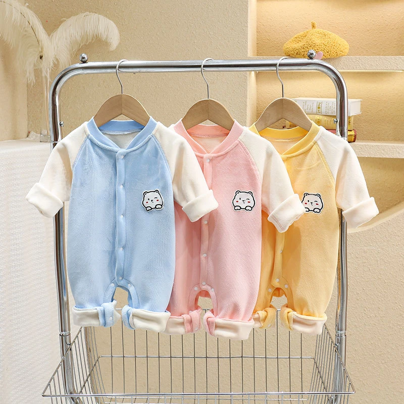 衣服女新生儿2025秋冬家居服婴幼儿冬季雪芙蓉内搭休闲哈衣男长袖
