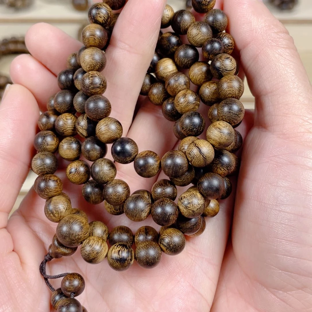 手串沉香越南芽庄白棋老料满瘤疤0.8×108