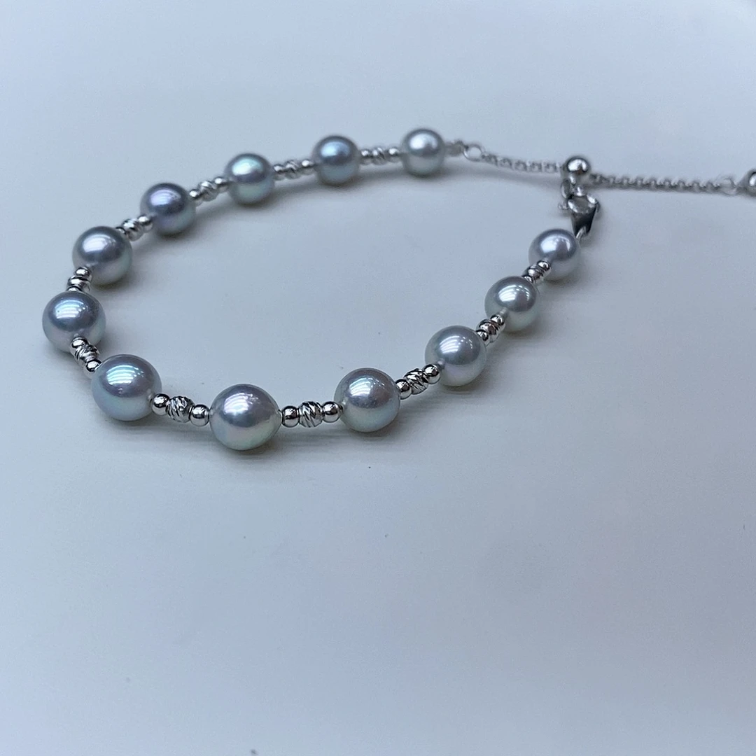 海水珍珠手绳银S925镶嵌