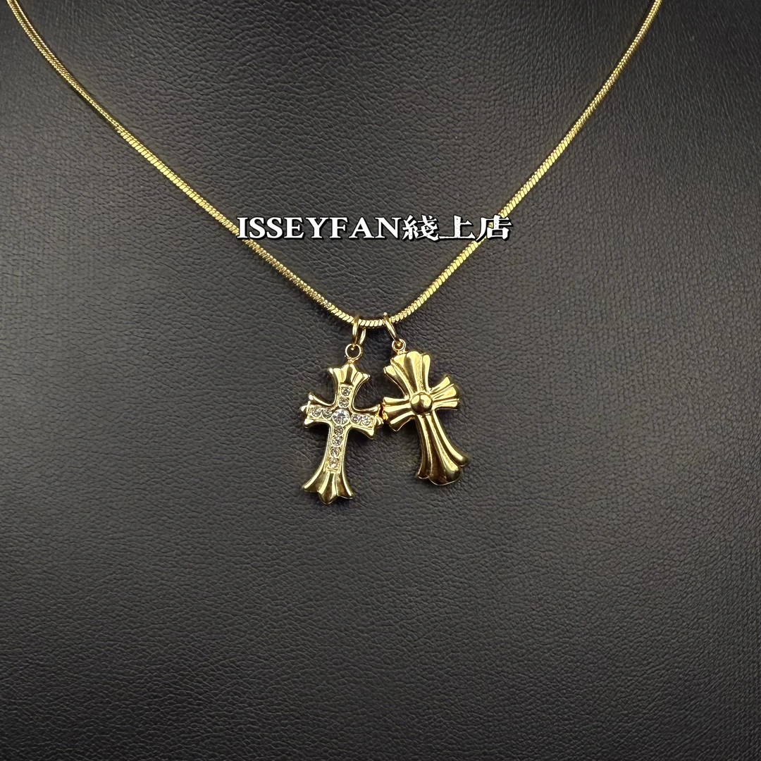 钛钢项链 小众“双圣符”高级感精致镶嵌手工轻奢高品质经典款项链