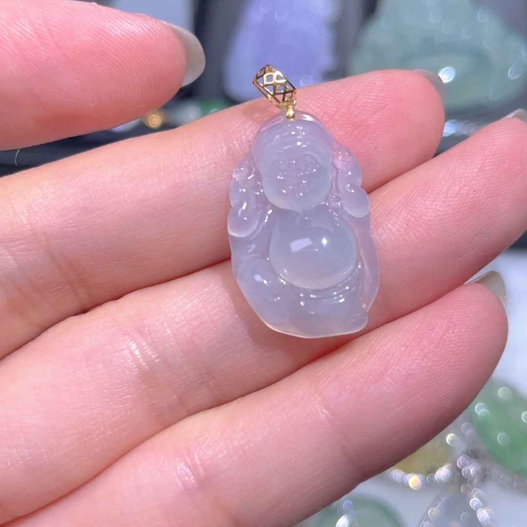 颈饰18K金镶嵌翡翠翡翠