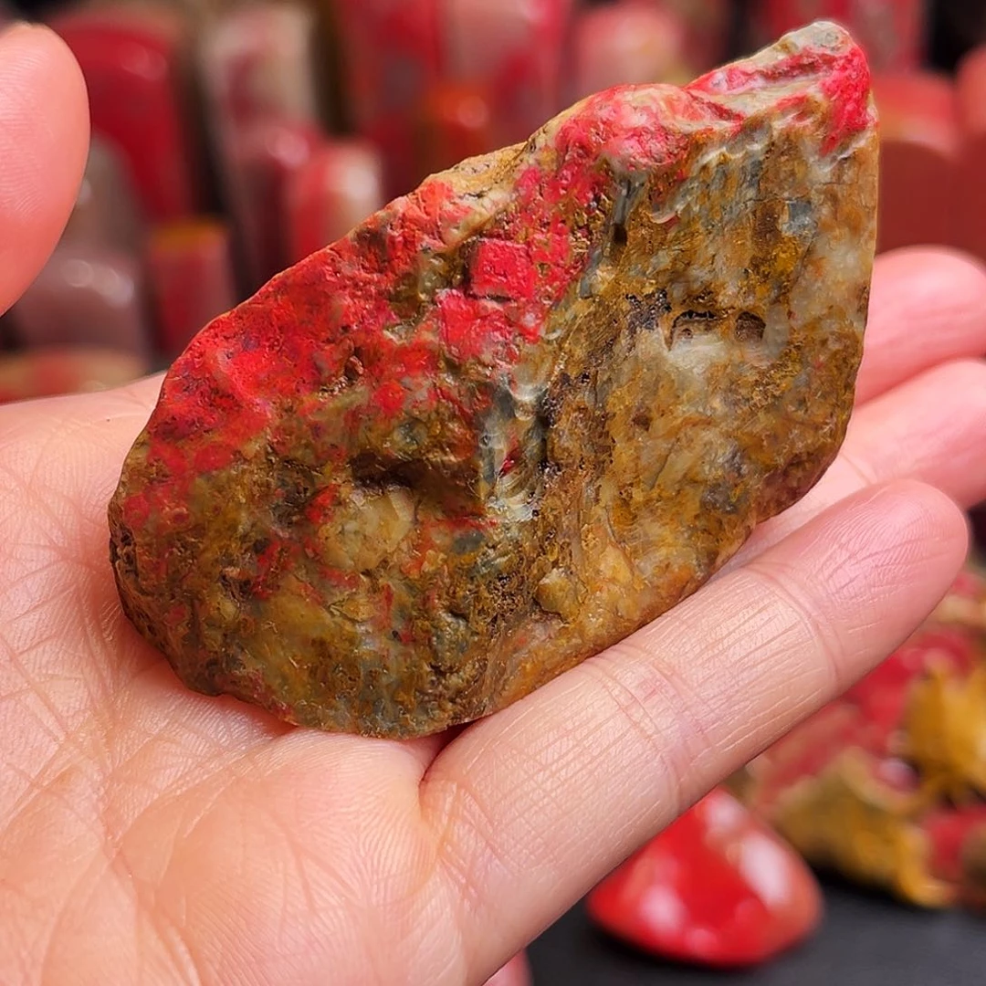 昌化石印石田黄鸡血石随形章