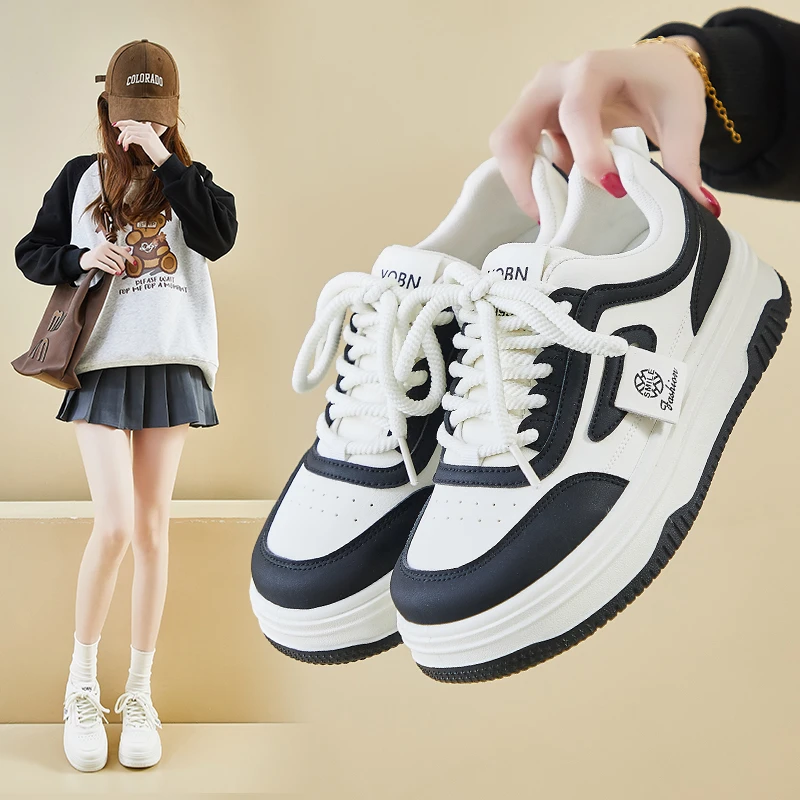 2025春季新款小白鞋女韩版ins学生厚底增高运动板鞋百搭休闲鞋