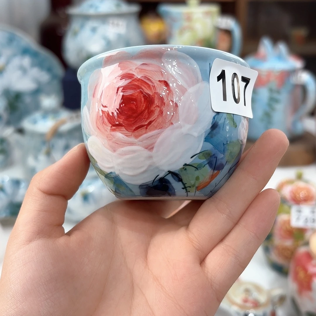 景德镇手绘高温釉下彩陶瓷茶具