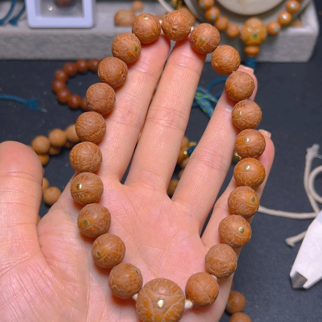 凤眼菩提吊坠12mm精品铜钉手串