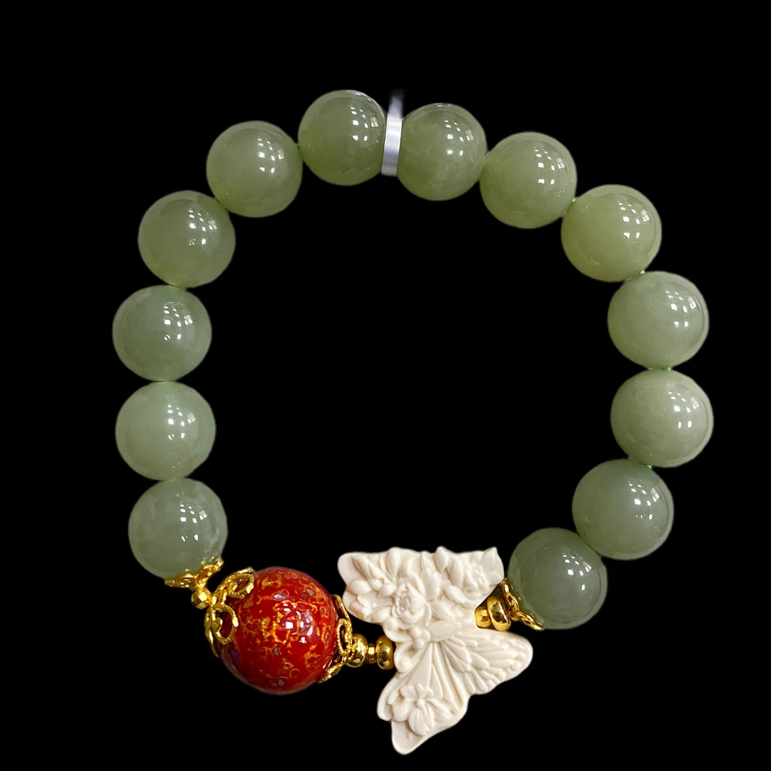 N4958和田玉手串孤品