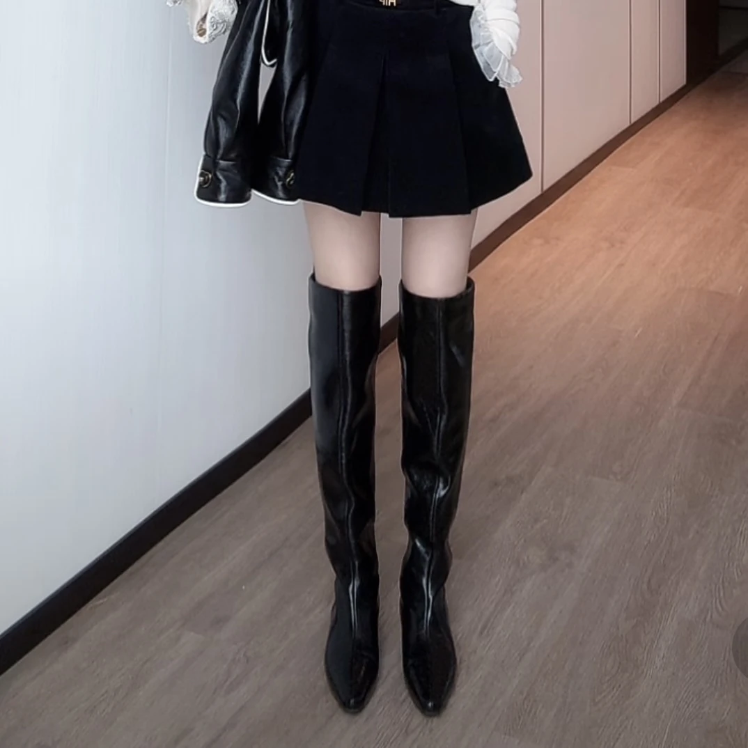 CW.MM 百搭秋冬洋气内增高加绒时尚韩版女靴