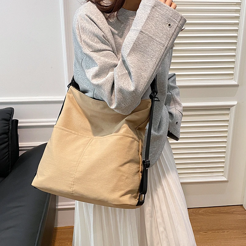 休闲大包包女新款时尚单肩布包大容量托特上课通勤双肩斜挎包女士